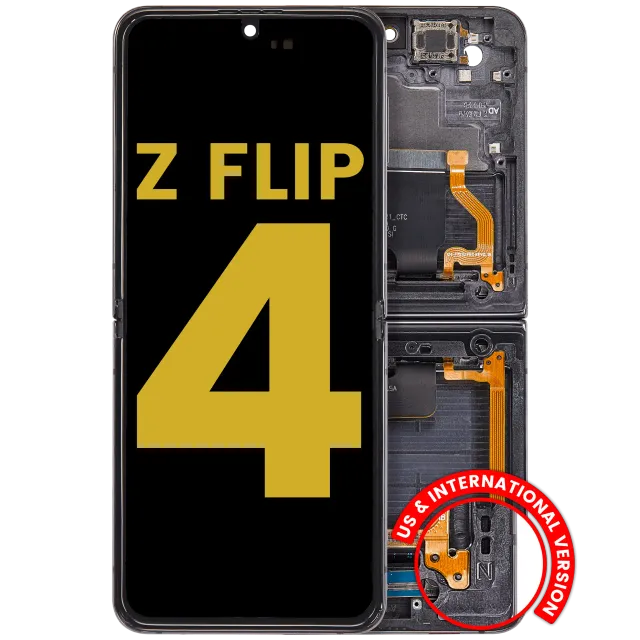 Vnitřní OLED s rámečkem pro Samsung Galaxy Z Flip 4 5G (US & International Version) (repasovaný) (grafitová)