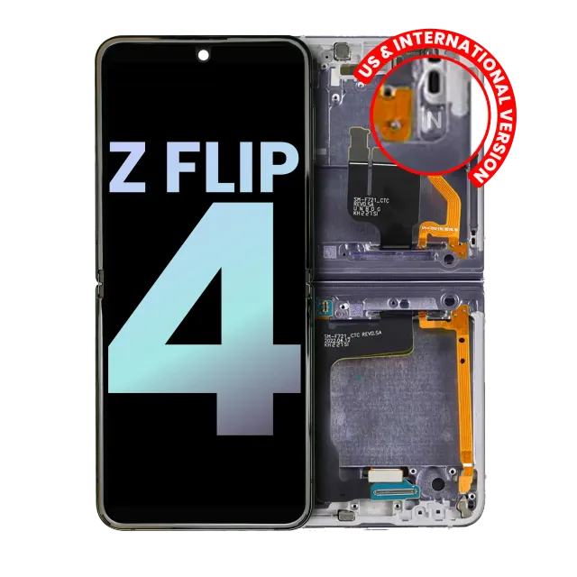 Vnitřní OLED s rámečkem pro Samsung Galaxy Z Flip 4 5G (US & International) (Service Pack) (Bora Purple)