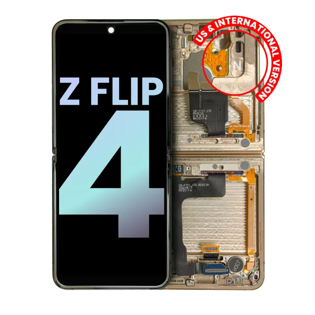 Vnitřní OLED s rámečkem pro Samsung Galaxy Z Flip 4 5G (US & International) (Service Pack) (žlutá)