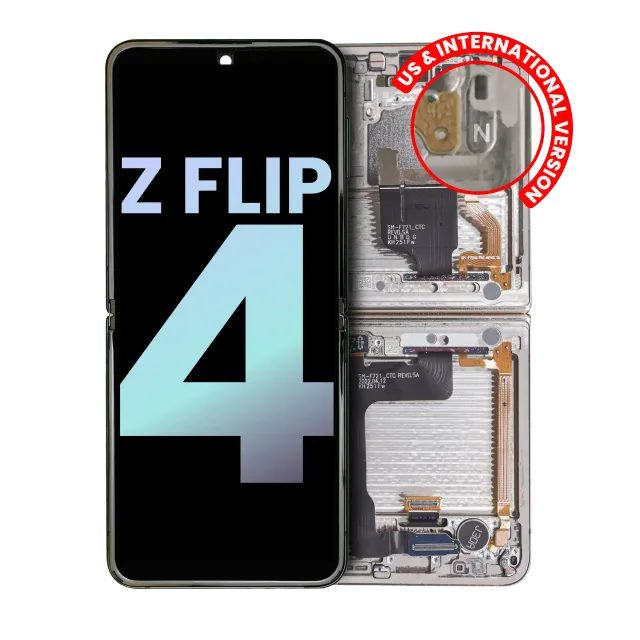 Vnitřní OLED s rámečkem pro Samsung Galaxy Z Flip 4 5G (US & International) (Service Pack) (bílá)