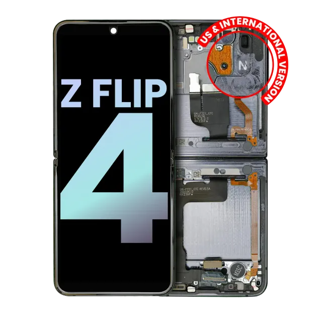 Vnitřní OLED s rámečkem pro Samsung Galaxy Z Flip 4 5G (US & International) (Service Pack) (grafitová)