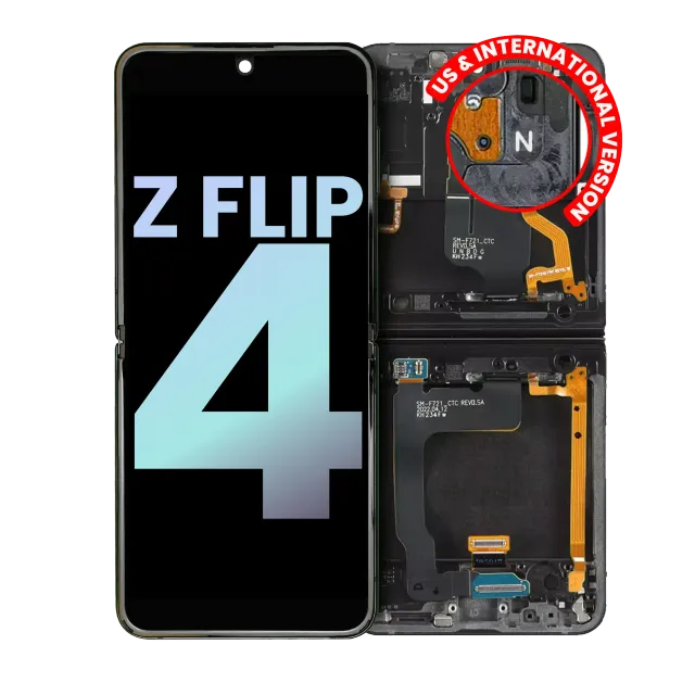 Vnitřní OLED s rámečkem pro Samsung Galaxy Z Flip 4 5G (US & International) (Service Pack) (Navy)