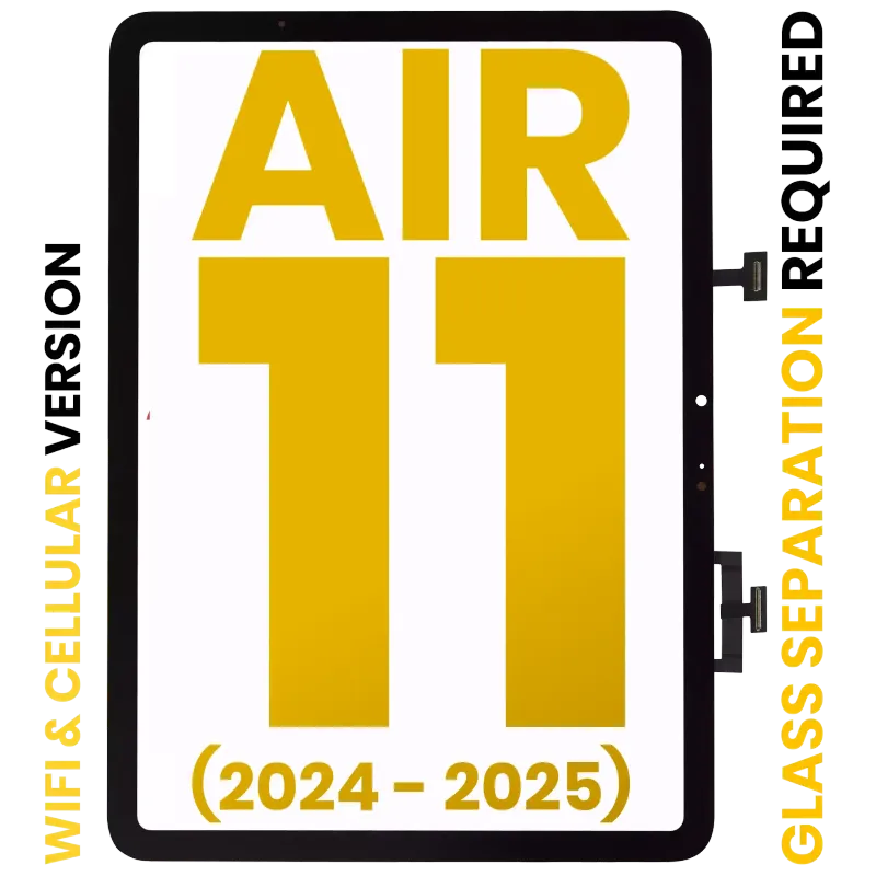 Dotyková vrstva (digitizér) pro iPad Air 11" (2024 / 2025 / 2026) (předinstalovaná OCA, nutné oddělení skla) (Premium) (WiFi / Cellular) (černá)