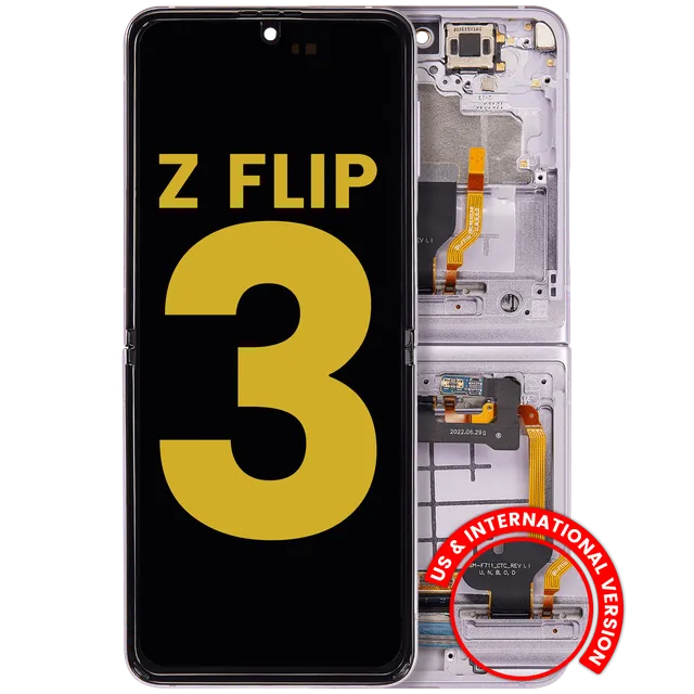 Vnitřní OLED s rámečkem pro Samsung Galaxy Z Flip 3 5G (US & International) (repasovaný) (levandulová)