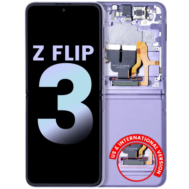 Vnitřní OLED s rámečkem pro Samsung Galaxy Z Flip 3 5G (US & International) (Service Pack) (levandulová)