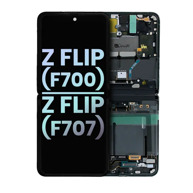 Vnitřní OLED s rámečkem pro Samsung Galaxy Z Flip 4G (F700) (Service Pack) (Mirror Black)