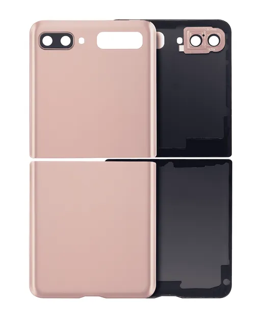 Horní & spodní zadní kryt sklo se sklíčkem kamery pro Samsung Galaxy Z Flip 4G (F700) / Z Flip 5G (F707) (Aftermarket Plus) (Mystic Bronze)
