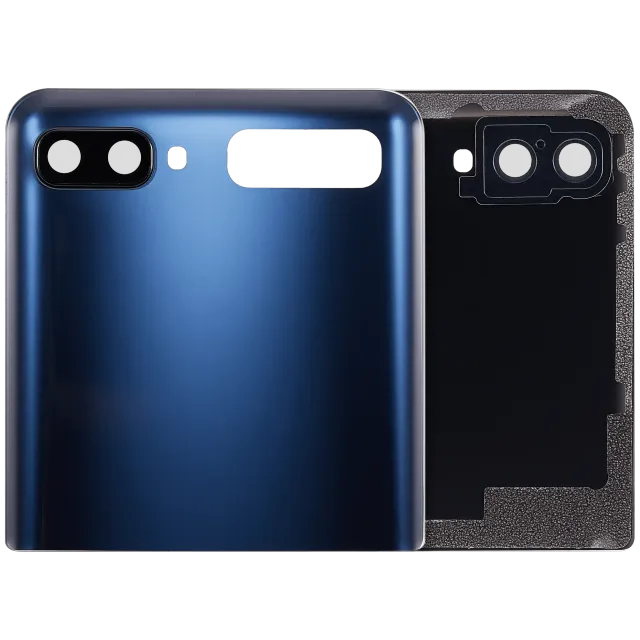Horní zadní kryt sklo se sklíčkem kamery pro Samsung Galaxy Z Flip 4G (F700) / Z Flip 5G (F707) (Aftermarket Plus) (Mystic Gray)