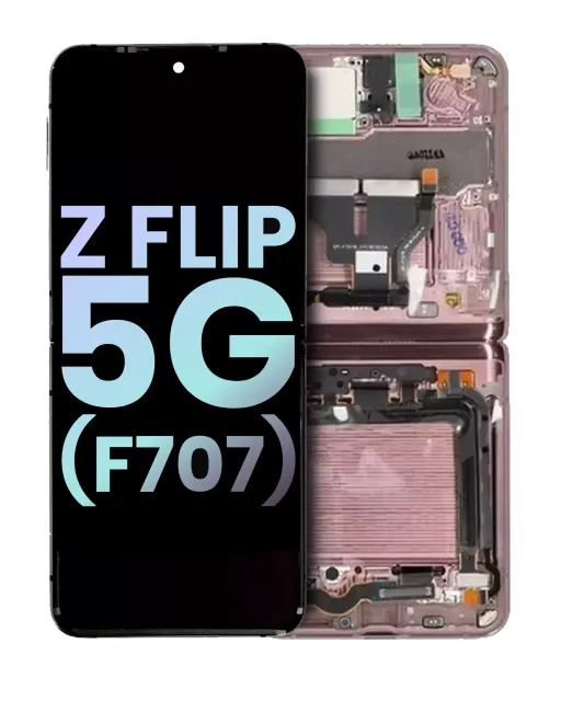 Vnitřní OLED s rámečkem pro Samsung Galaxy Z Flip 5G (F707) (Service Pack) (Mystic Bronze)