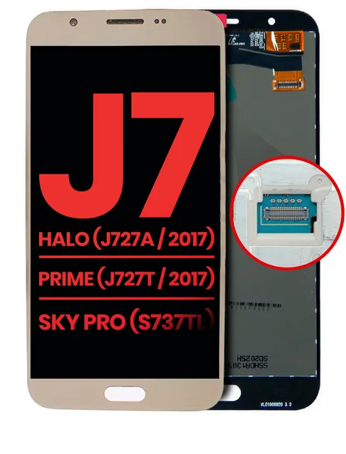 LCD displej bez rám jen pro Samsung Galaxy J7 Halo (J727A / 2017) / J7 Prime (J727T / 2017) / J7 Sky Pro (S737TL) (Aftermarket Plus) (zlatá)