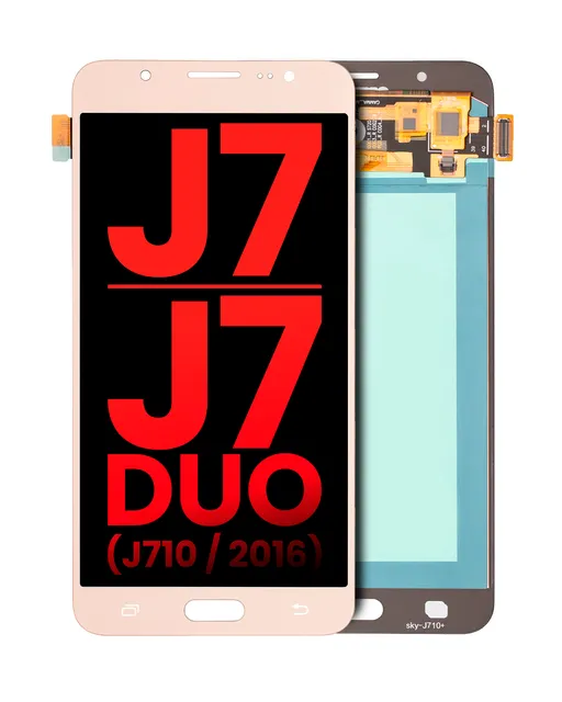 OLED displej bez rámečku pro Samsung Galaxy J7 / J7 Duo (J710 / 2016) (Aftermarket Plus) (zlatá)