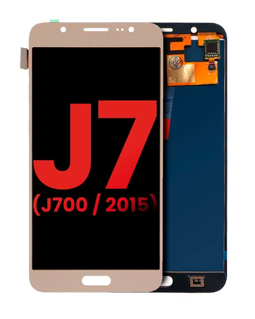 OLED displej bez rámečku pro Samsung Galaxy J7 (J700 / 2015) (Aftermarket Plus) (zlatá)