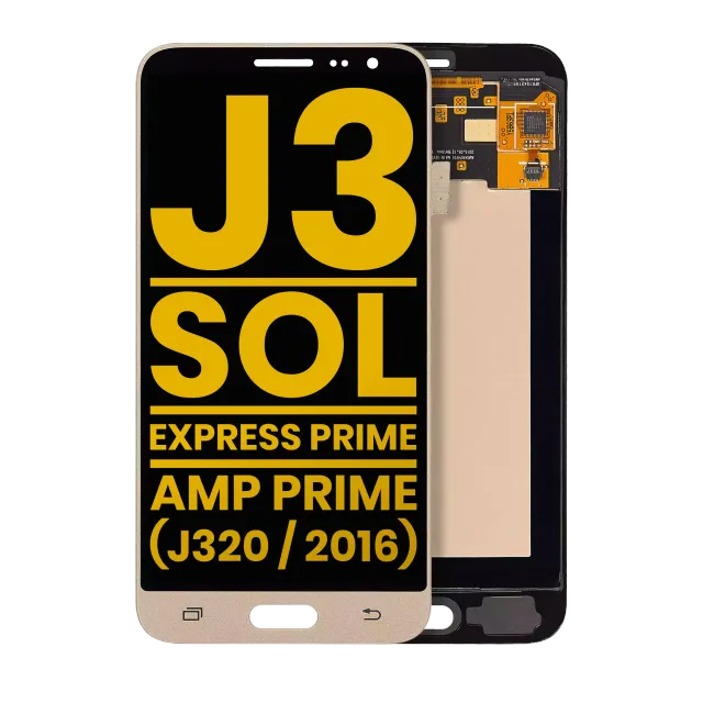 OLED displej bez rámečku pro Samsung Galaxy J3 (J320 / 2016) / Sol 4G / Express Prime / Amp Prime (repasovaný) (zlatá)
