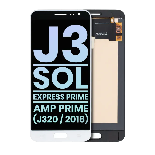 OLED displej bez rámečku pro Samsung Galaxy J3 (J320 / 2016) / Sol 4G / Express Prime / Amp Prime (Service Pack) (bílá)