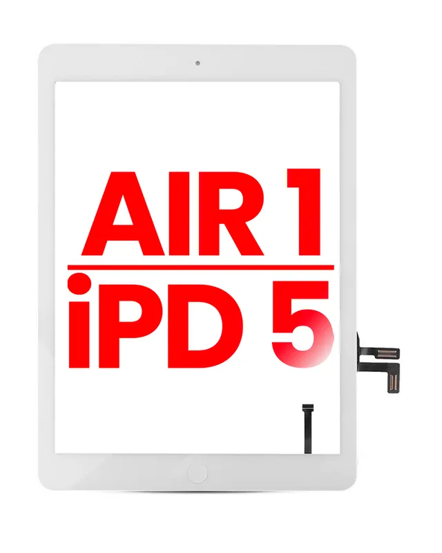 Dotyková vrstva (digitizér) pro iPad Air 1 / iPad 5 (2017) (Home Button Pre-Installed For iPad Air 1) (Aftermarket Plus) (bílá)