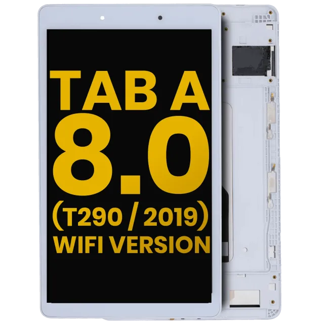 LCD displej s rámečkem pro Samsung Galaxy Tab A 8.0" (2019) (T290) (verze WiFi) (repasovaný) (bílá)