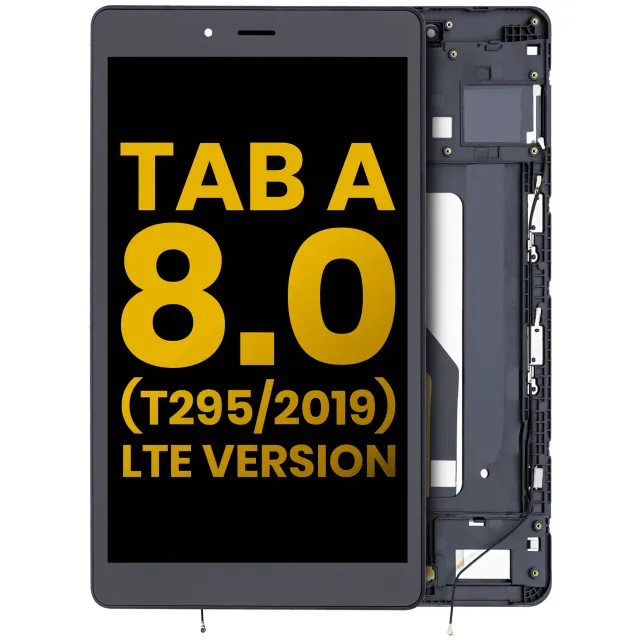 LCD displej s rámečkem pro Samsung Galaxy Tab A 8.0" (2019) (T295) (verze LTE) (repasovaný) (černá)