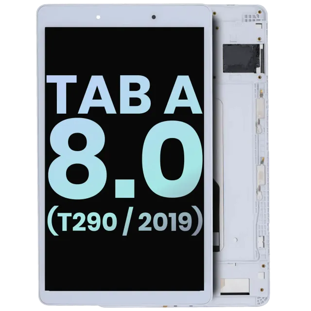 LCD displej s rámečkem pro Samsung Galaxy Tab A 8.0" (2019) (T290) (verze WiFi) (Service Pack) (bílá)