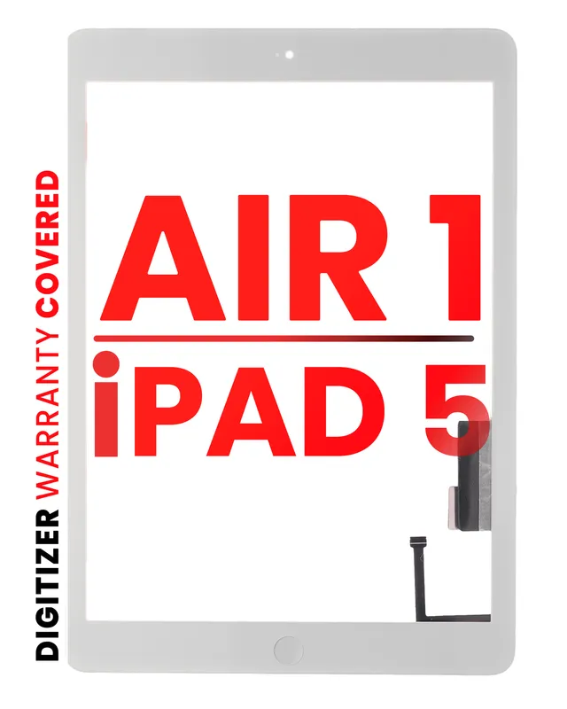 Dotyková vrstva (digitizér) pro iPad Air 1 / iPad 5 (2017) (Home Button Pre-Installed For iPad Air 1) (Aftermarket Pro: XO7) (bílá)