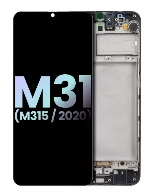 OLED displej s rámečkem pro Samsung Galaxy M31 (M315 / 2020) (černá) (Service Pack)