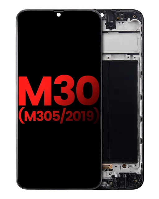 OLED displej s rámečkem pro Samsung Galaxy M30 (M305 / 2019) (Aftermarket Plus) (všechny barvy)