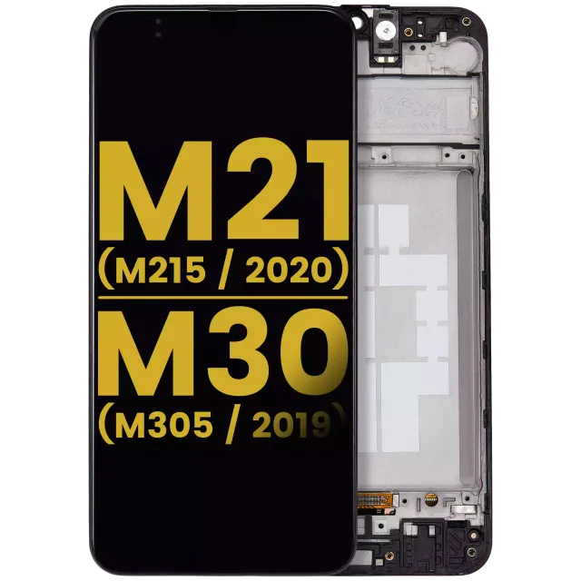 OLED displej s rámečkem pro Samsung Galaxy M21 (M215 / 2020) / M30 (M305 / 2019) (repasovaný) (černá)