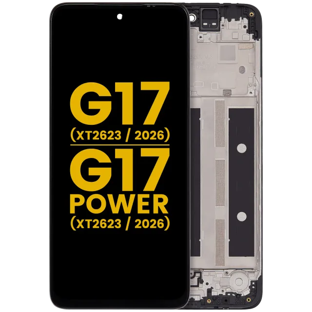 LCD displej s rámečkem pro Motorola Moto G17 (XT2623 / 2026) / G17 Power (XT2623 / 2026) (repasovaný) (všechny barvy)