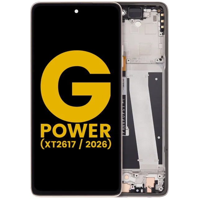 LCD displej s rámečkem pro Motorola Moto G Power 5G (XT2617 / 2026) (repasovaný) (Pure Cashmere)