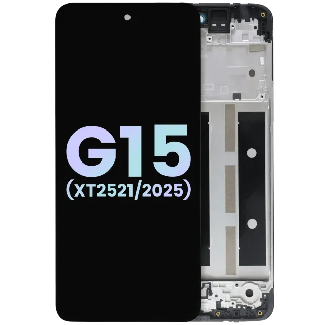 LCD displej s rámečkem pro Motorola Moto G15 (XT2521 /2025) (originál OEM) (všechny barvy)