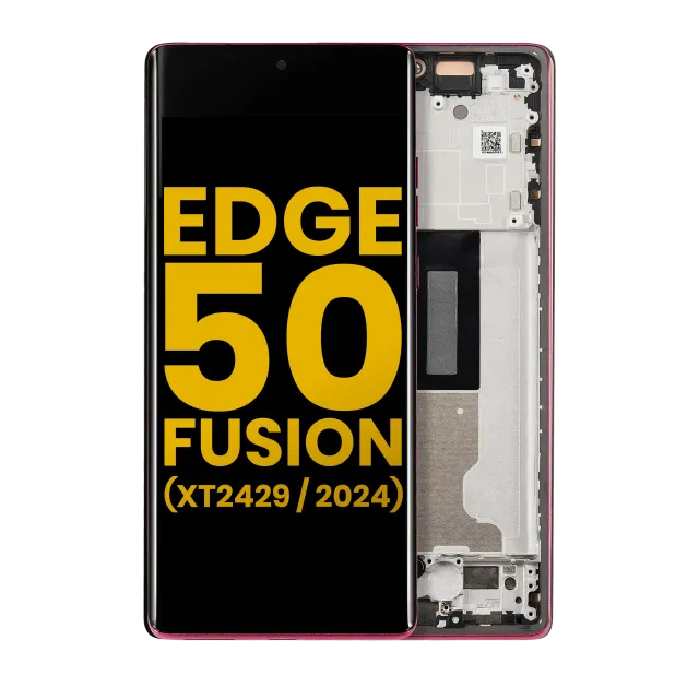 OLED displej s rámečkem pro Motorola Moto Edge 50 Fusion 5G (XT2429 / 2024) (repasovaný) (Hot Pink)