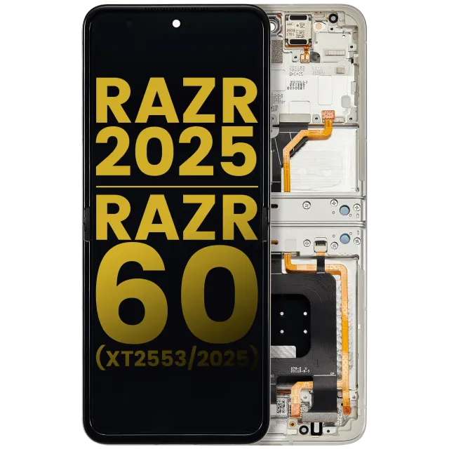 OLED displej s rámečkem pro Motorola Razr 2025 / Razr 60 (XT2553 / 2025) (repasovaný) (Lightest Sky)