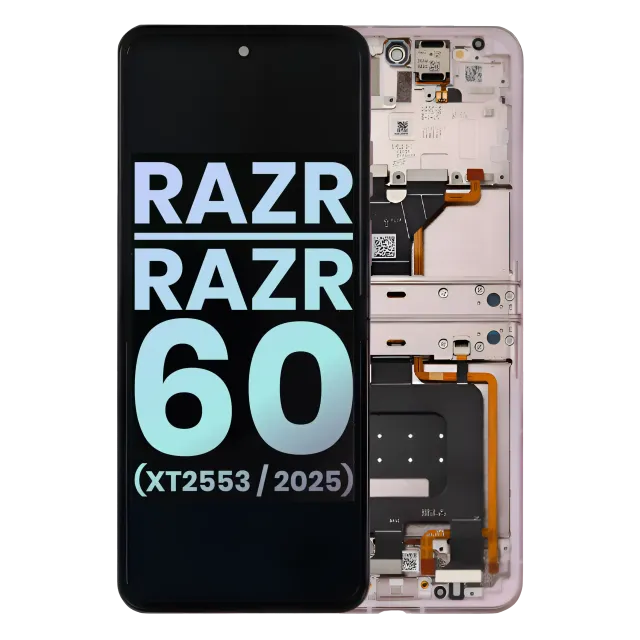 OLED displej s rámečkem pro Motorola Razr / Razr 60 (XT2553 / 2025) (originál OEM) (Parfait Pink)