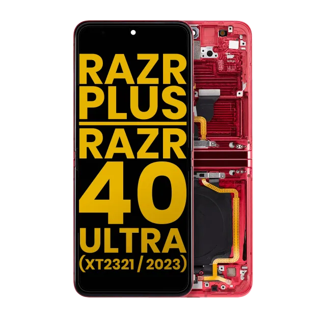 Vnitřní OLED s rámečkem pro Motorola Moto Razr Plus 2023 / Razr 40 Ultra (XT2321 / 2023) (repasovaný) (Viva Magenta)