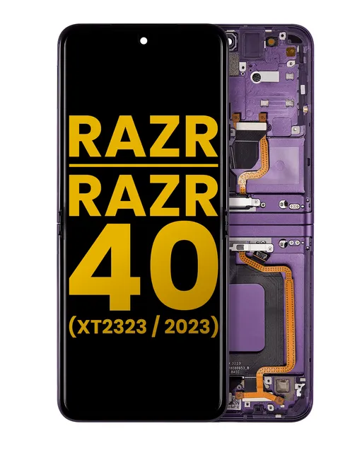 Hlavní OLED s rámečkem pro Motorola Razr 2023 / Razr 40 (XT2323 / 2023) (repasovaný) (Summer Lilac)
