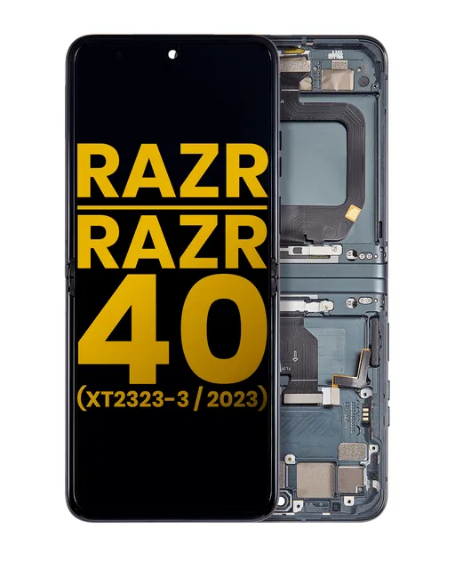 Hlavní OLED s rámečkem pro Motorola Razr 2023 / Razr 40 (XT2323 / 2023) (repasovaný) (Sage Green)