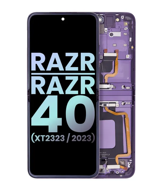 Hlavní OLED s rámečkem pro Motorola Razr 2023 / Razr 40 (XT2323 / 2023) (originál OEM) (Grape Compote)
