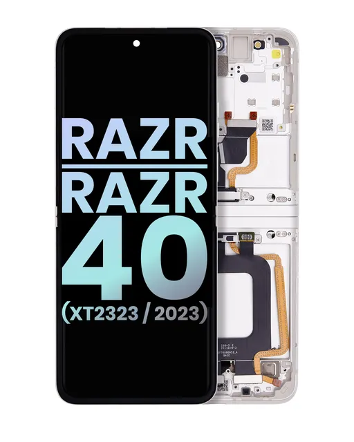 Hlavní OLED s rámečkem pro Motorola Razr 2023 / Razr 40 (XT2323 / 2023) (originál OEM) (Vanilla Cream)