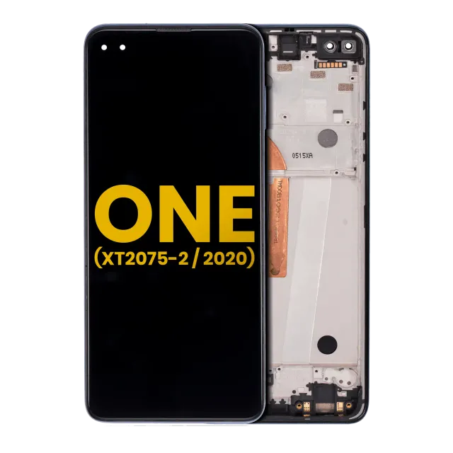 LCD displej s rámečkem pro Motorola One 5G (XT2075-2 / 2020) (repasovaný) (Surfing Blue)
