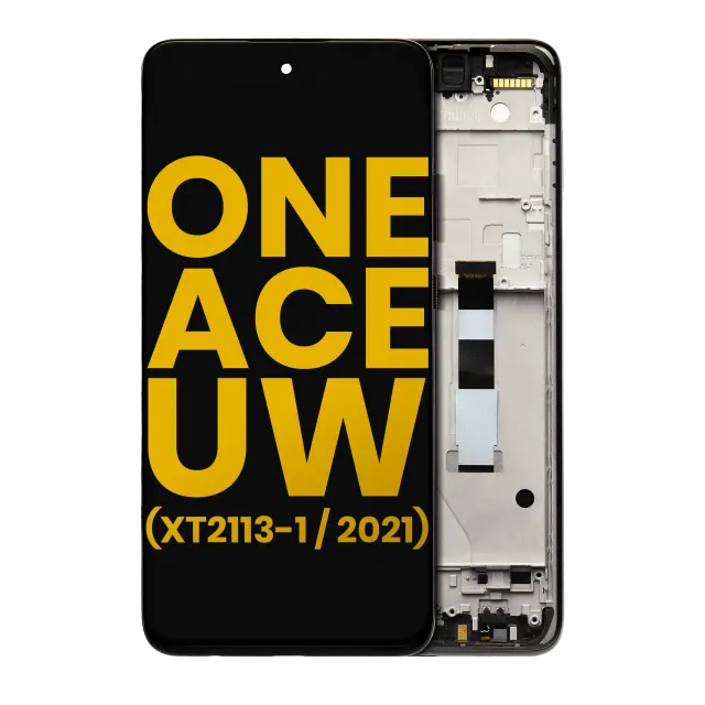 LCD displej s rámečkem pro Motorola One 5G Ace UW (XT2113-1 / 2021) (repasovaný) (Volcanic Gray)