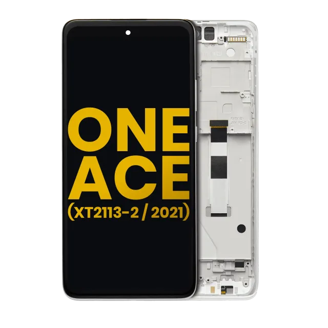 LCD displej s rámečkem pro Motorola One 5G Ace (XT2113-2 / 2021) (repasovaný) (Frosted Silver)
