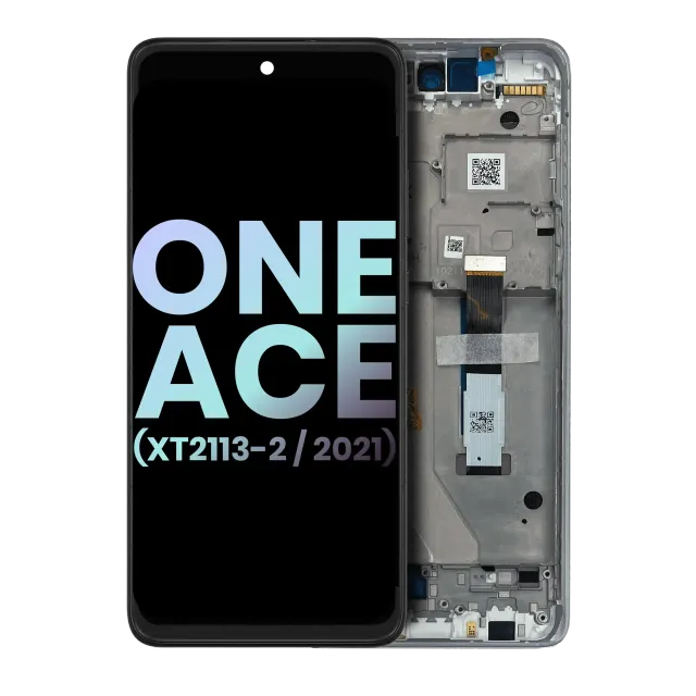 LCD displej s rámečkem pro Motorola One 5G Ace (XT2113-2 / 2021) (originál OEM) (Volcanic Gray)