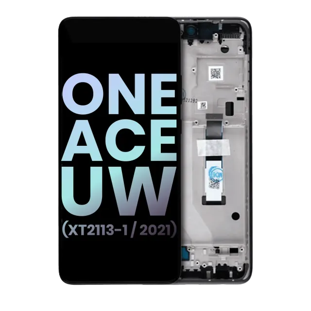 LCD displej s rámečkem pro Motorola One 5G Ace UW (XT2113-1 / 2021) (originál OEM) (Volcanic Grey)