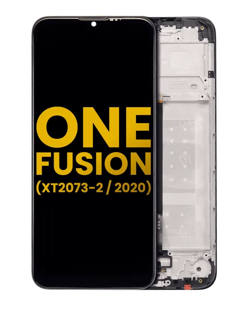 LCD displej s rámečkem pro Motorola One Fusion (XT2073 / 2020) (repasovaný) (černá)