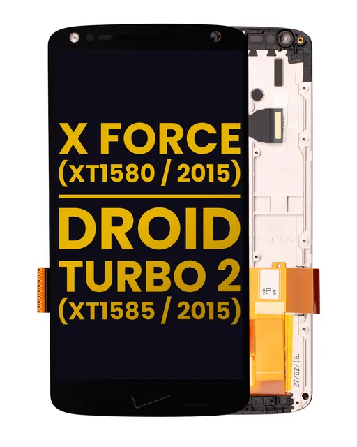 LCD displej s rámečkem pro Motorola Moto X Force (XT1580 / 2015) / Droid Turbo 2 (XT1585 / 2015) (repasovaný) (černá)