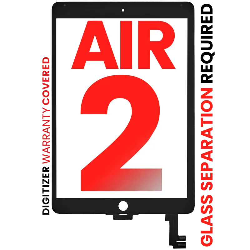 Dotyková vrstva (digitizér) pro iPad Air 2 (předinstalovaná OCA, nutné oddělení skla) (Aftermarket Pro: XO7-2) (černá)