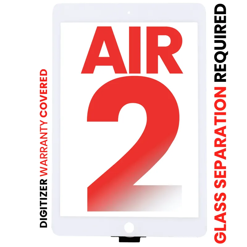 Dotyková vrstva (digitizér) pro iPad Air 2 (předinstalovaná OCA, nutné oddělení skla) (Aftermarket Pro: XO7) (bílá)