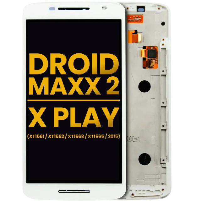 LCD displej s rámečkem pro Motorola Droid Maxx 2 (XT1565 / 2015), Moto X Play (XT1561 / XT1562 / XT1563) (repasovaný) (bílá)
