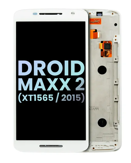 LCD displej s rámečkem pro Motorola Droid Maxx 2 (XT1565 / 2015) (originál OEM) (bílá)