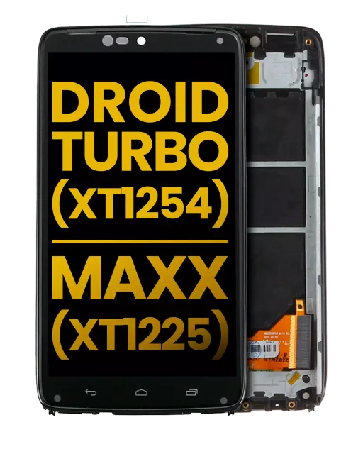 LCD displej s rámečkem pro Motorola Droid Turbo (XT1254 / 2014) / Moto Maxx (XT1225) (repasovaný) (černá)