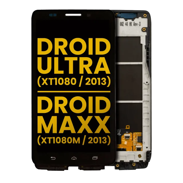 LCD displej s rámečkem pro Motorola Droid Maxx (XT1080 / 2013) (repasovaný) (černá)